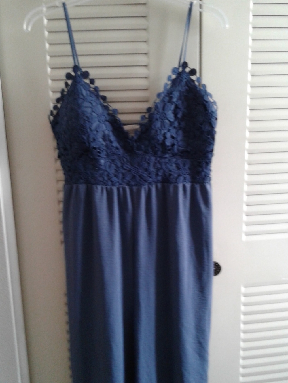 Derek Heart Blue Lace-Trim Chemise